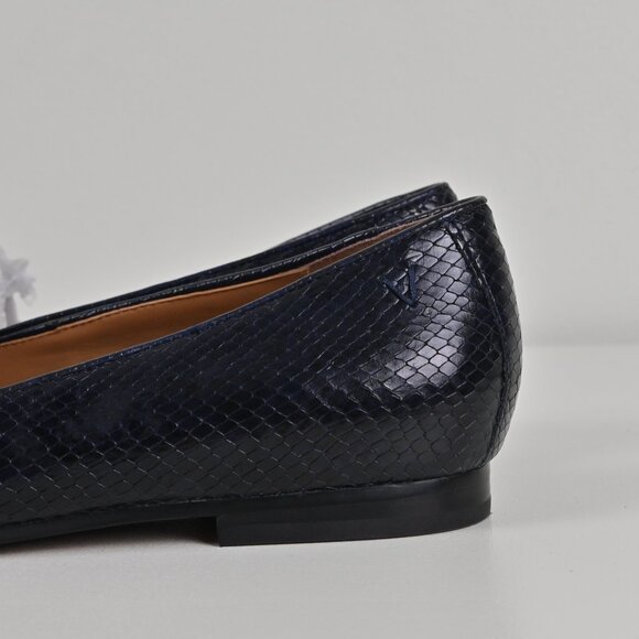 Vionic Willa Boa Leather Snake Print Handmade Slip On Casual Navy Flats US10 UK8 - Picture 14 of 16